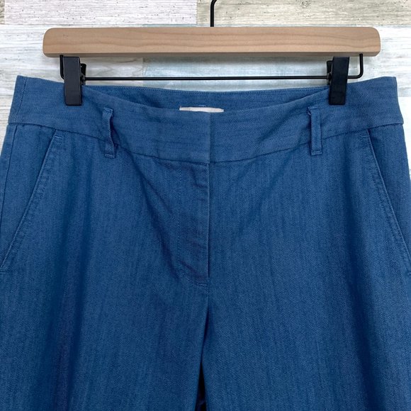 LOFT Chambray Ankle Trousers Blue - Picture 2 of 7